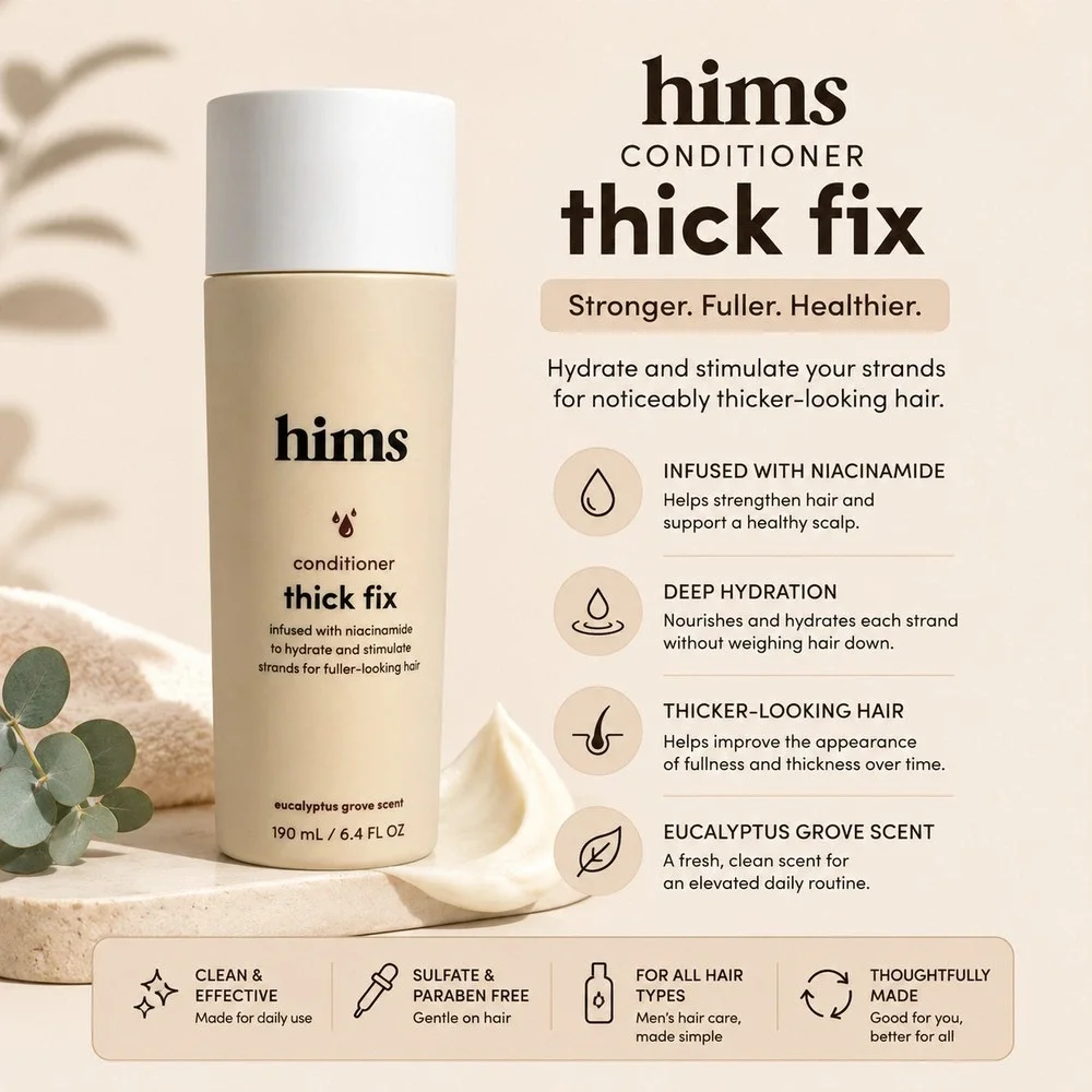 Hims Thick Fix Conditioner with Niacinamide Hair Thickening 6.4 oz Beauty Sale